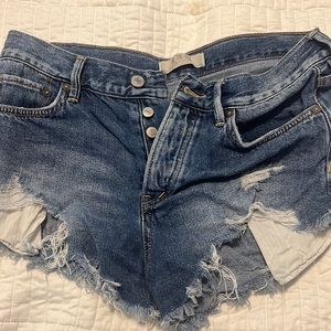 free people loving good vibrations cutoff jean shorts